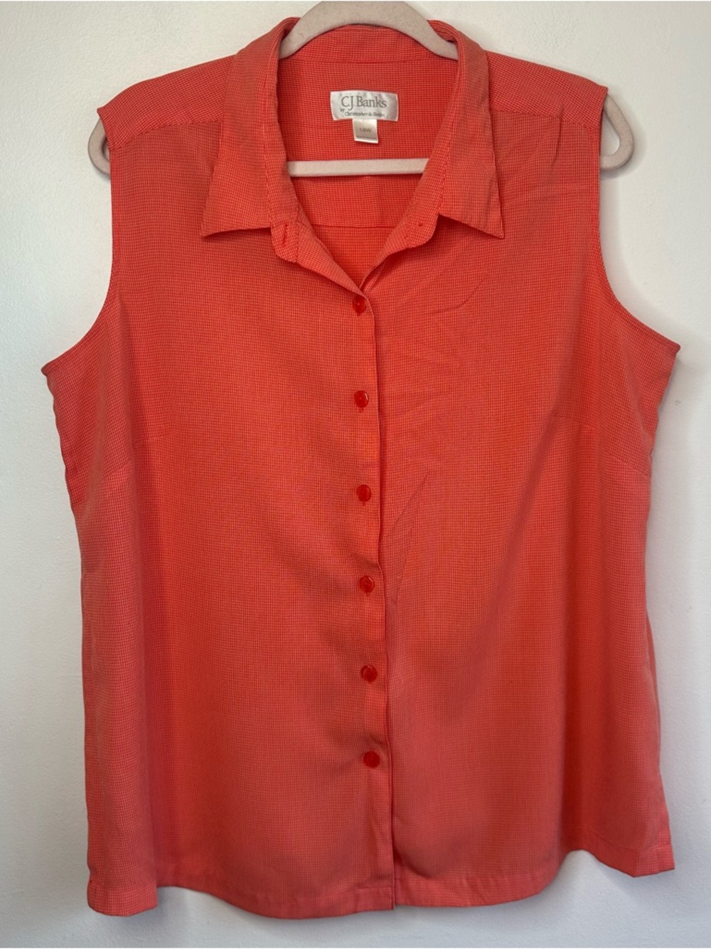 CJ Banks By Christopher banks Women’s Coral Orange Pink Plus Size Tank Size 18W